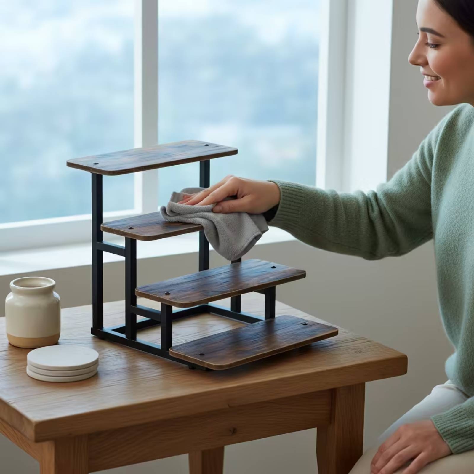4-Tier Display Stand Tabletop  - đánh giá và giá Display Risers Set