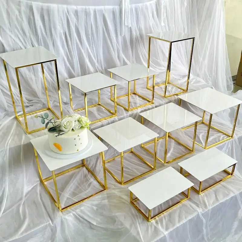 12-20 PCS Luxury Gold Frame Wh - đánh giá và giá Display Risers Set