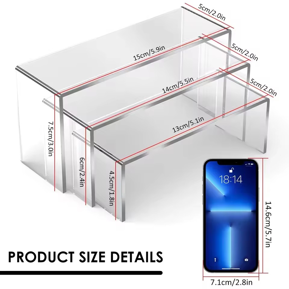 3/6/9/12Pc Clear Acrylic Displ - đánh giá và giá Display Risers Set