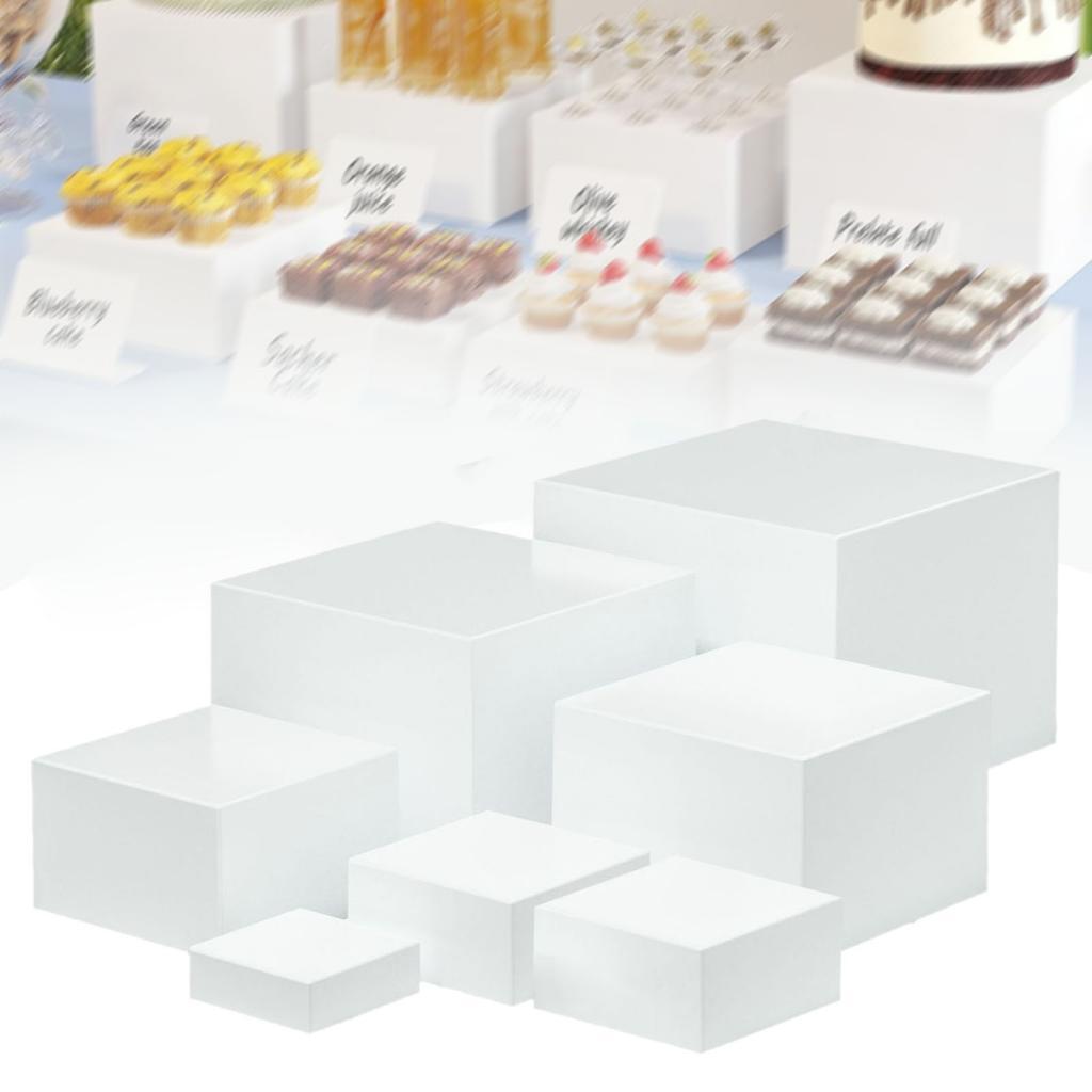 7 Pieces Acrylic Cube Display  - đánh giá và giá Display Risers Set